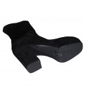 Stivaletto da donna con cerniera e plateau in camoscio ed elasticizzato nero tacco 9 - Misure disponibili: 33, 35