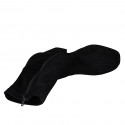 Botines para mujer con cremallera y plataforma en gamuza y material elástico negro tacon 9 - Tallas disponibles:  33, 35