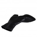 Bottines à bout pointu pour femmes en cuir et cuir élastique noir avec fermeture éclair et bout droit talon 5 - Pointures disponibles:  33, 34, 35, 42, 45
