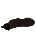 Bottines pour femmes avec goujons et fermeture éclair en daim marron foncé talon 9 - Pointures disponibles:  32, 33
