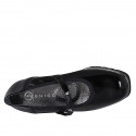 Escarpins Mary Jane pour femme en verni noir avec semelle intérieure amovible talon compensé 4 - Pointures disponibles:  35, 42, 43