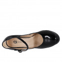 Décolleté Mary Jane da donna in vernice nera tacco 11 - Misure disponibili: 32, 35