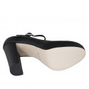 Décolleté Mary Jane da donna in pelle nera tacco 11 - Misure disponibili: 34, 42