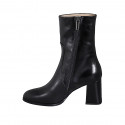 Bottines hautes pour femmes avec fermeture éclair en cuir noir talon 7 - Pointures disponibles:  33, 35, 42, 43, 46