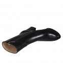 Woman's high ankle boot with zipper in black leather heel 7 - Available sizes:  33, 42, 43, 46