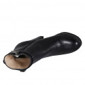 Bottine pour femme avec plateau, fermeture éclair et bride en cuir noir talon 11 - Pointures disponibles:  31, 34, 35, 42, 43, 44, 45, 46
