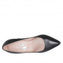 Zapato de salon a punta para mujer en piel negra tacon 10 - Tallas disponibles:  31, 32, 33, 34, 42, 44, 45