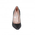 Woman's pointy pump shoe in black leather heel 10 - Available sizes:  31, 32, 33, 34, 42, 44, 45