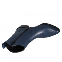 Bottine texane pour femmes avec fermeture éclair en cuir bleu avec talon 4 - Pointures disponibles:  32, 42, 44, 45