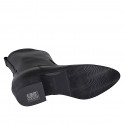 Bottine texane pour femmes avec fermeture éclair en cuir noir avec talon 4 - Pointures disponibles:  32, 33, 35, 46