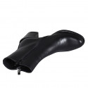 Stivaletto da donna con cerniere e punta tonda in pelle nera tacco 6 - Misure disponibili: 32, 42, 44