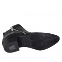 Botin a punta para mujer con cremalleras en piel negra tacon 4 - Tallas disponibles:  35