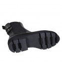 Woman's high Chelsea ankle-high boot with buckles in black leather heel 4 - Available sizes:  32, 35