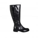 Botas del look simple para mujer con cremallera en piel de color negro tacon 3 - Tallas disponibles:  35
