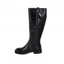 Woman's boot with a clean look and zipper black leather heel 3 - Available sizes:  35