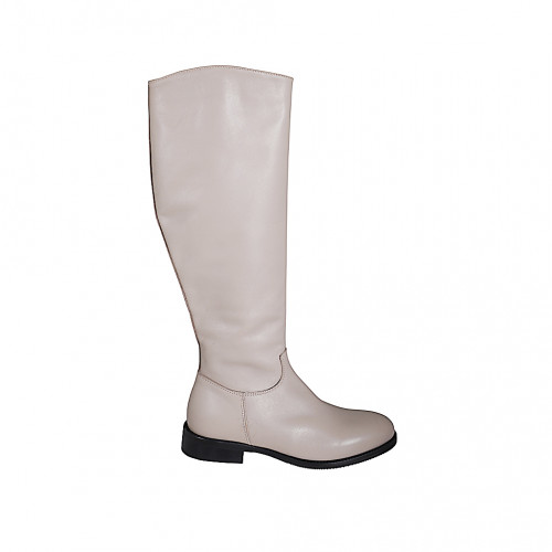 Bottes Blanches Pour Homme à Mollet Large - Fermeture éclair Latérale - Style Père Noël Ou Casual - Longueur Moyenne