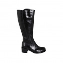 Bota para mujer con cremallera en piel negra con tacon 5 - Tallas disponibles:  32, 35, 44, 46