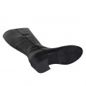 Woman's boot with zipper in black leather with heel 5 - Available sizes:  35, 43, 44, 46