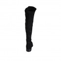 Woman's boot with half zipper in black suede and elastic suede heel 3 - Available sizes:  33