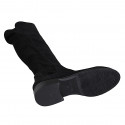 Bota para mujer con media cremallera en gamuza y gamuza elastica negra tacon 3 - Tallas disponibles:  33