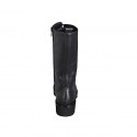 Stivale da donna stringato modello anfibio a tre quarti con cerniera in pelle nera tacco 4 - Misure disponibili: 32, 35, 44, 45