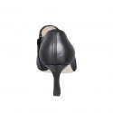 Scarpa accollata a punta da donna in pelle nera con cerniera tacco 7 - Misure disponibili: 32, 35, 42, 44, 46