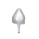 Decolté a punta da donna in pelle laminata argento tacco 7 - Misure disponibili: 32, 33, 34, 35, 42, 44, 45