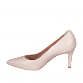 ﻿Woman's pump in nude leather heel 7 - Available sizes:  31, 32, 35, 42, 43, 44 2