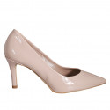 Decolté da donna in vernice nude tacco 7 - Misure disponibili: 33, 34, 42, 43, 44, 45