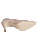 ﻿Woman's pump in nude patent leather heel 7 - Available sizes:  33, 34, 42, 43, 44, 45
