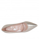 Decolté a punta da donna in pelle laminata platino tacco 7 - Misure disponibili: 31, 42, 43, 44, 45