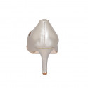 ﻿Escarpin à bout pointu pour femmes en cuir lamé platine talon 7 - Pointures disponibles:  31, 42, 43, 44, 45