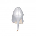 Décolleté a punta da donna in pelle laminata argento tacco 10 - Misure disponibili: 31, 32, 33, 34, 35, 42, 43, 44, 45
