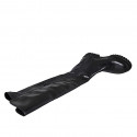 Botas sobre la rodilla para mujer en piel y material elastico negro con media cremallera tacon 3 - Tallas disponibles:  33, 35, 43