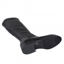 Bottes pour femmes en cuir et matériau elastique noir talon 3 - Pointures disponibles:  33, 34, 42, 43, 44, 47