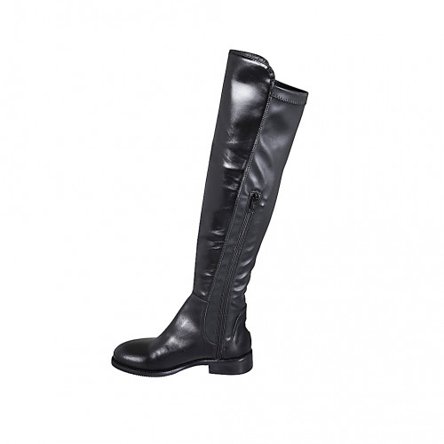 Bottes Cuir Femme Dune Noir Genou Haut - Taille UK 3 / EU 36, Fermeture éclair Côté - Occasion