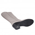 Stivale da donna in pelle tortora con cerniera tacco 5 - Misure disponibili: 32, 35, 42, 43, 44, 45