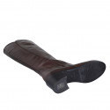 Woman's dark brown leather boot with zipper heel 5 - Available sizes:  35, 43, 44, 46