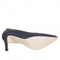 ﻿Escarpin à bout pointu en cuir bleu talon 7 - Pointures disponibles:  32, 33, 34, 35, 42, 43, 44