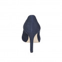 Décolleté a punta da donna in camoscio blu tacco 10 - Misure disponibili: 31, 34, 35, 42, 43, 44