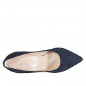Decolté a punta da donna in camoscio blu tacco 10 - Misure disponibili: 31, 33, 34, 35, 42, 43, 44