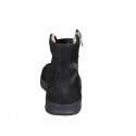 Sneaker pour femme en nubuck noir avec lacets, fermetures éclair et semelle intérieure amovible talon compensé 2 - Pointures disponibles:  32, 33, 35, 42, 43