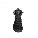 Sneaker stringata da donna con cerniere e plantare estraibile in nabuk nero zeppa 2 - Misure disponibili: 32, 33, 35, 42, 43