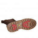 Stivaletto da donna con cerniera ed elastico, fodera in pelliccia, suola AL.PI in camoscio marrone tacco 4 - Misure disponibili: 43, 44, 45