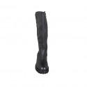 Stivale da donna con cerniera in pelle ed elasticizzato nero tacco 5 - Misure disponibili: 32, 33, 35, 42, 43, 44, 45