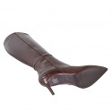 Stivale a punta da donna in pelle testa di moro con cerniera tacco 7 - Misure disponibili: 33, 35, 42, 43, 44