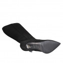 Stivale a punta da donna in camoscio nero con cerniera tacco 10 - Misure disponibili: 32, 33, 34, 42, 43
