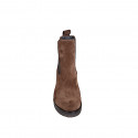 Woman's ankle boot in brown suede with elastic bands with heel 6 - Available sizes:  35, 42, 45