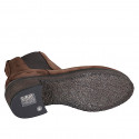 Stivaletto da donna in camoscio marrone con elastici con tacco 6 - Misure disponibili: 35, 42, 45