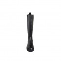 Women's boot with back elastic band in black leather heel 4 - Available sizes:  33, 34, 35, 42, 43, 44